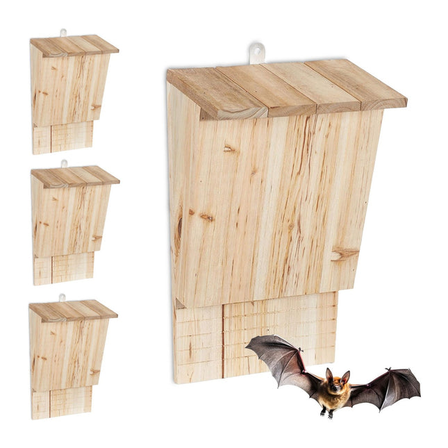 Nichoirs à chauves-souris en bois, lot de 4 - Abri pour chauves-souris