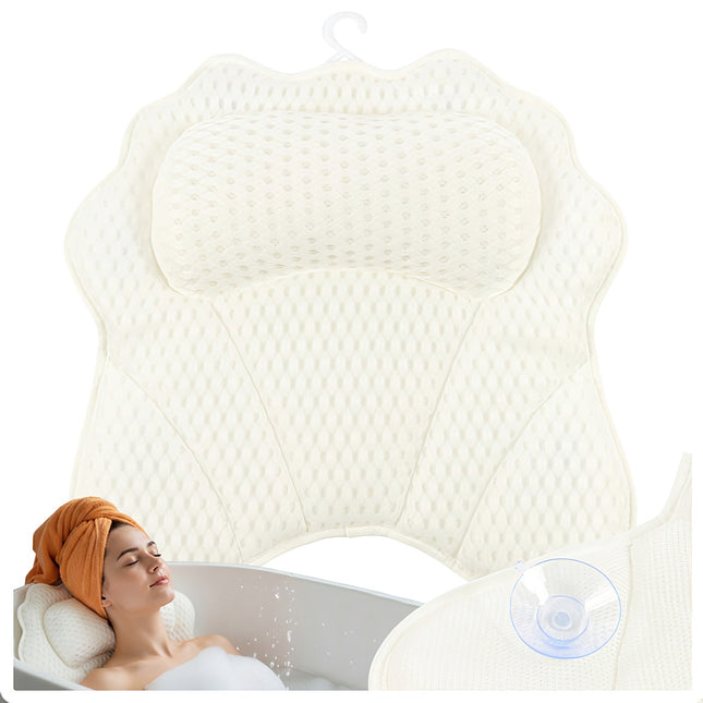 Oreiller de bain à ventouses - Séchage rapide, ergonomique