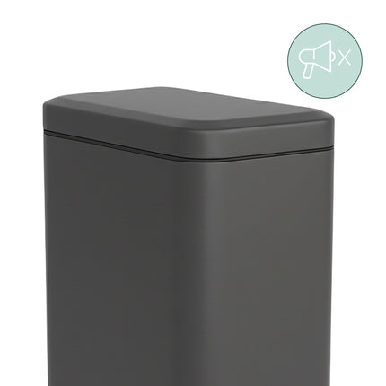 Poubelle de salle de bain, 5 L, fermeture amortie, pédale