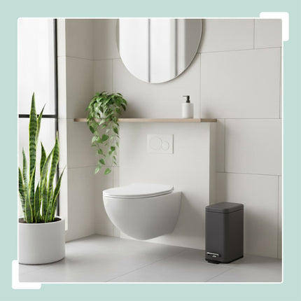Poubelle de salle de bain, 5 L, fermeture amortie, pédale