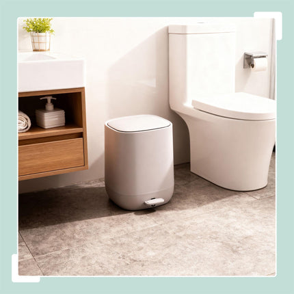 Poubelle de salle de bain, 5 L, fermeture amortie, pédale