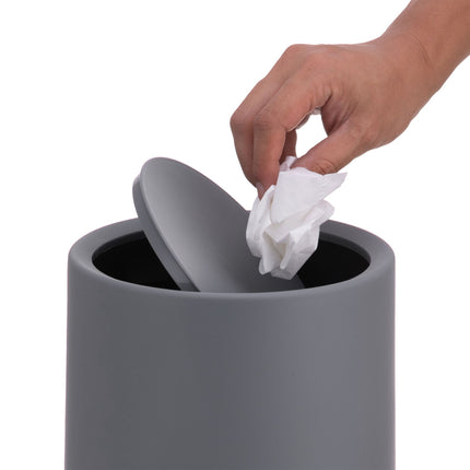 Badezimmereimer mit Schwingdeckel, 6L Kunststoff