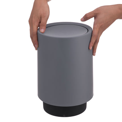Badezimmereimer mit Schwingdeckel, 6L Kunststoff