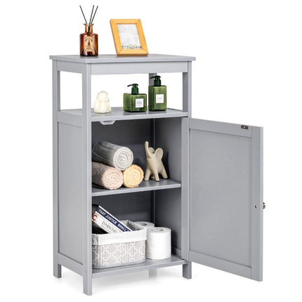 Badezimmerschrank, Standregal, verstellbar, Grau, MDF