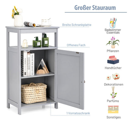 Badezimmerschrank, Standregal, verstellbar, Grau, MDF