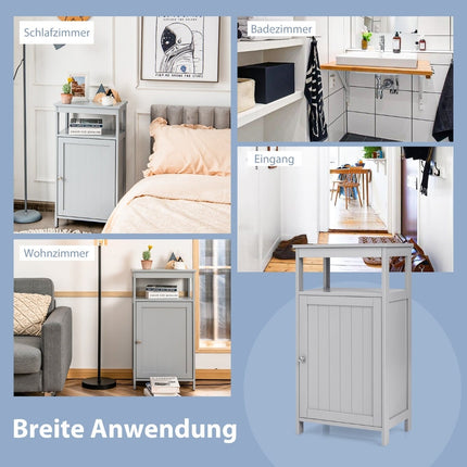 Badezimmerschrank, Standregal, verstellbar, Grau, MDF
