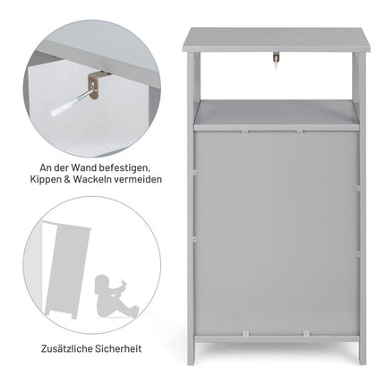 Badezimmerschrank, Standregal, verstellbar, Grau, MDF
