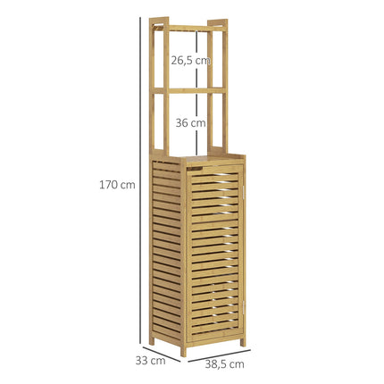 Bambus Badschrank mit 3 Fächern, Kippschutz