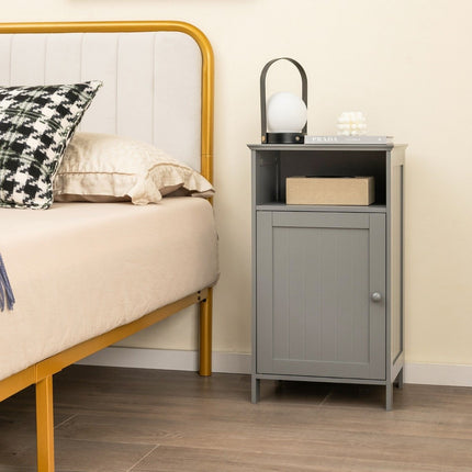 Meuble de salle de bain avec étagère réglable, MDF gris