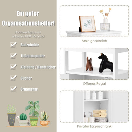 Badezimmerschrank mit verstellbarem Regal, weißes MDF