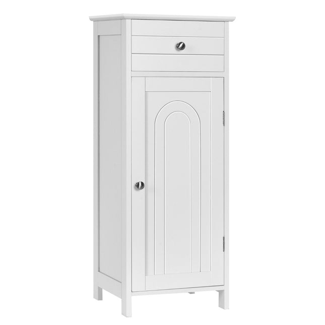Badezimmer-Unterschrank, freistehender Schrank mit Schublade, Badezimmerschrank, 35,6 x 30,5 x 88 cm, Weiß