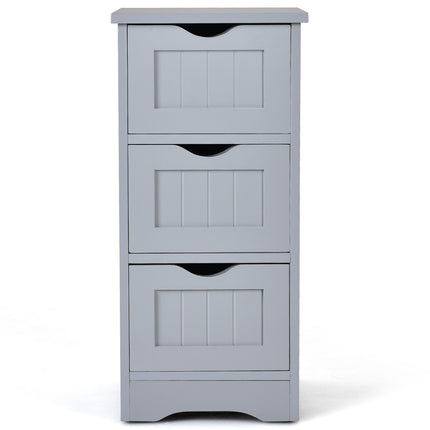 Badezimmer-Bodenschrank, schmal, 3 Schubladen, MDF, Weiß