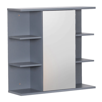 Armoire de toilette murale avec miroir, 8 étagères