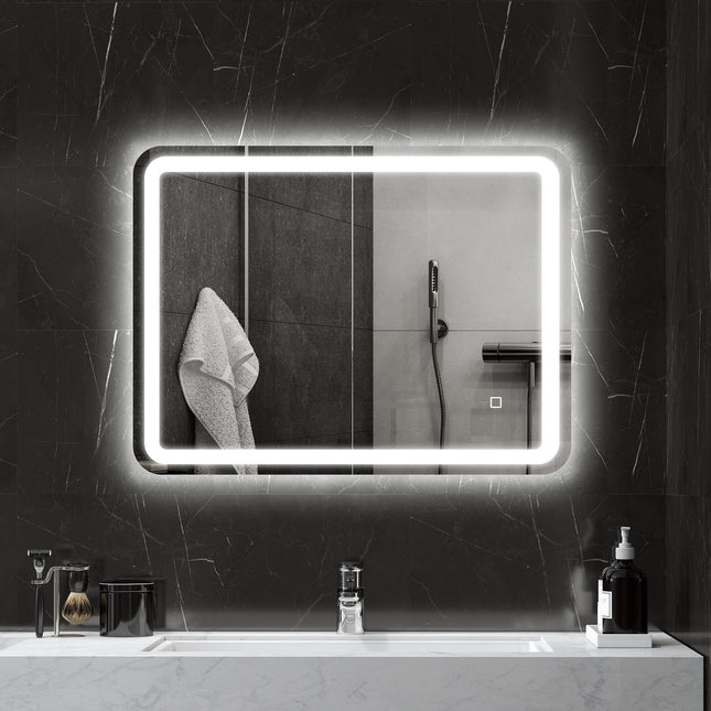 Badezimmerspiegel, LED, Antibeschlag, Touch Control, 60x80 cm