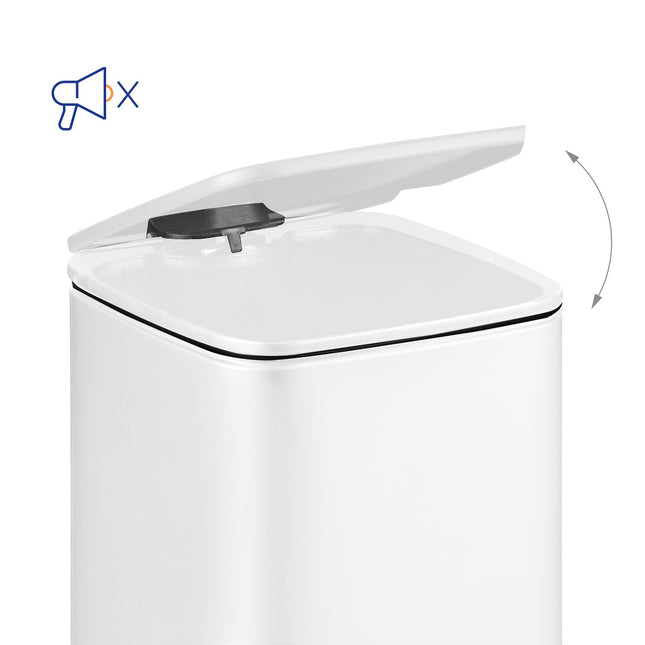 Poubelle à pédale pour salle de bain, 6 L - Fermeture en douceur, mains libres