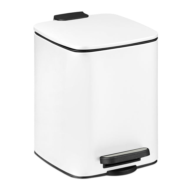 Poubelle à pédale pour salle de bain, 6 L - Fermeture en douceur, mains libres