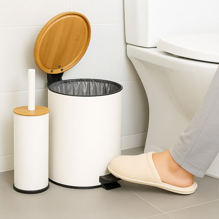 Bad-Set mit Mülleimer & WC-Bürste, 5 l Fassungsvermögen
