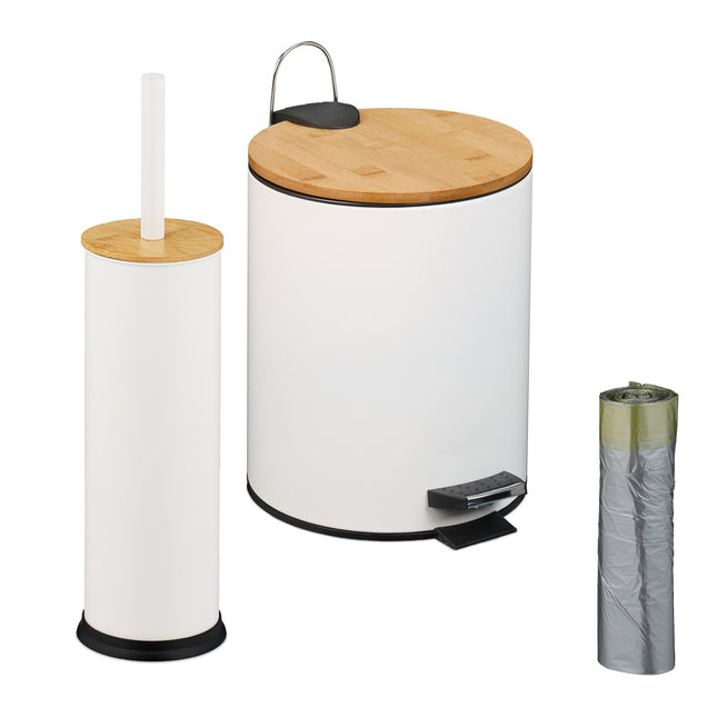 Bad-Set mit Mülleimer & WC-Bürste, 5 l Fassungsvermögen