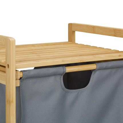 Étagère de salle de bain avec panier à linge et tiroir en tissu