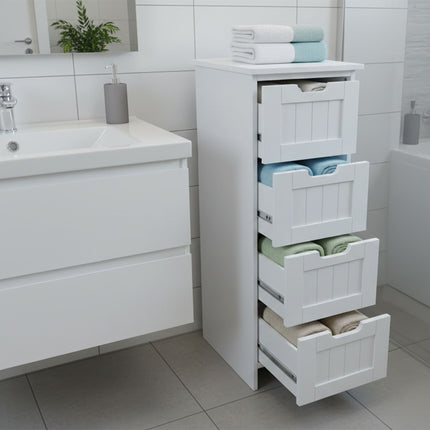 Badezimmerschrank, 4 Schubladen, platzsparendes Design