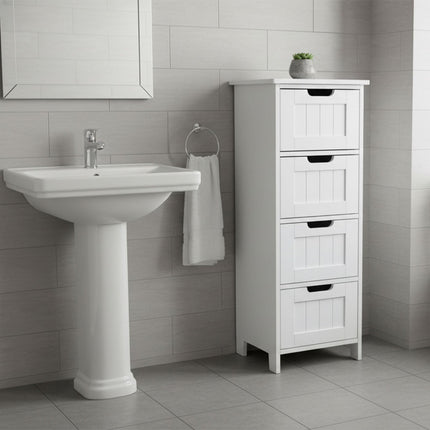 Badezimmerschrank, 4 Schubladen, platzsparendes Design