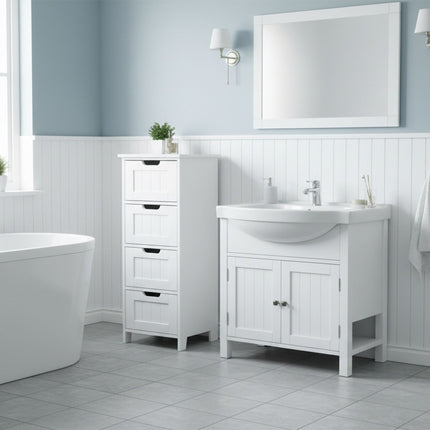 Badezimmerschrank, 4 Schubladen, platzsparendes Design