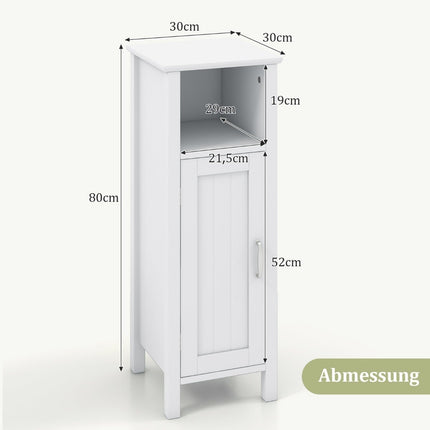 Meuble de rangement pour salle de bain, MDF blanc, étagères réglables