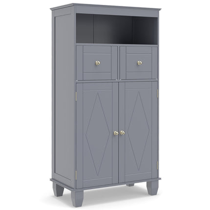 Meuble de rangement de salle de bain avec étagères réglables, gris