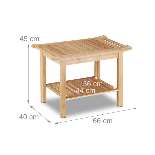 Banc de salle de bain en bambou