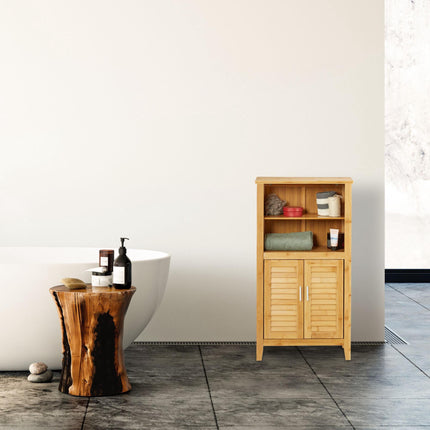 Badezimmerschrank LAMELL Bambus