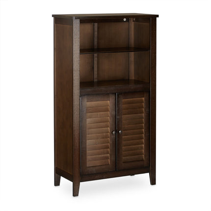 Meuble de salle de bain marron foncé LAMELL