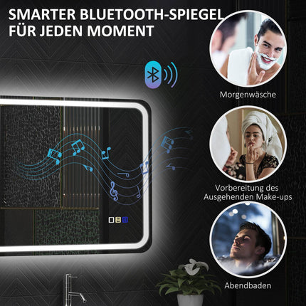 LED Bathroom Mirror, Anti-Fog, 3 Colors, 700x900 mm