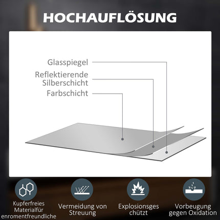 Bathroom mirror with lights, 70x50 cm, Anti-Fog Touch Control