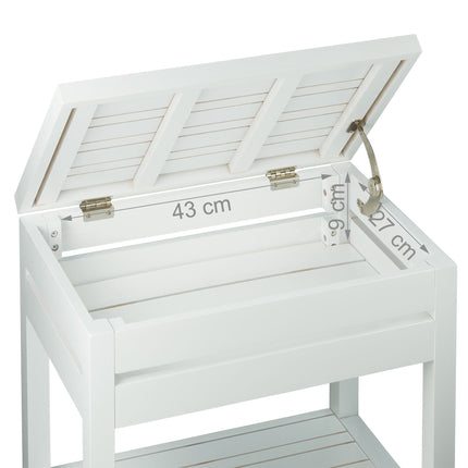 Étagère de salle de bain en bambou blanc