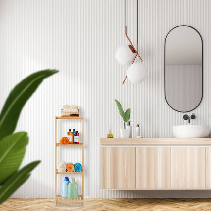 Étagère de salle de bain en bambou 4 étagères