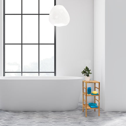 Étagère de salle de bain en bois de noyer