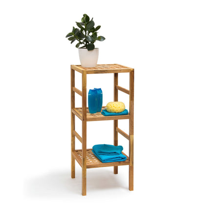 Étagère de salle de bain en bois de noyer