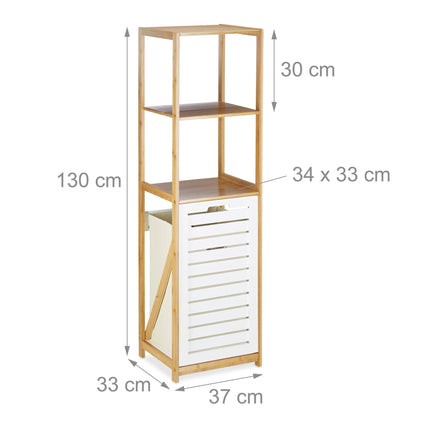Étagère de salle de bain avec panier à linge