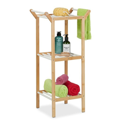 Étagère de salle de bain avec porte-serviettes