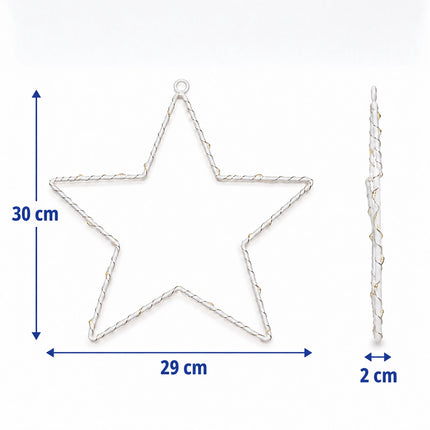 Battery LED Christmas Star with Remote Control and Timer, 40 LEDs, IP44