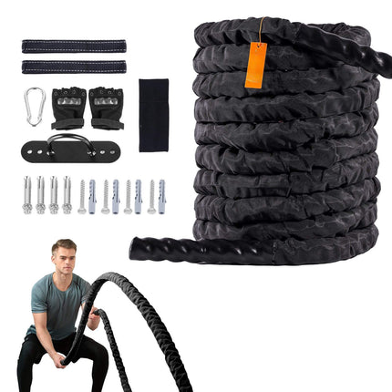Battle Rope 1.5-Inch x 30 Ft, Polyester, Sleeve, Anchor