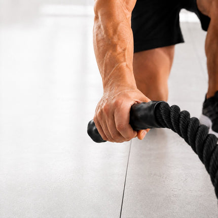 Battle Rope with Non-Slip Handles for Full-Body Workouts, Black