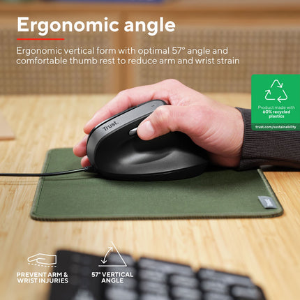 Bayo II Ergonomische Maus Schwarz