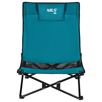 Strandstuhl, blau/schwarz, klappbar, tragbar