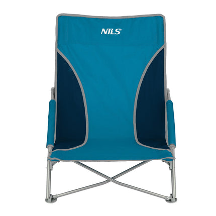 Chaise de plage, bleu-gris, pliable, légère