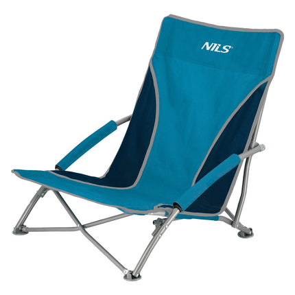 Chaise de plage, bleu-gris, pliable, légère