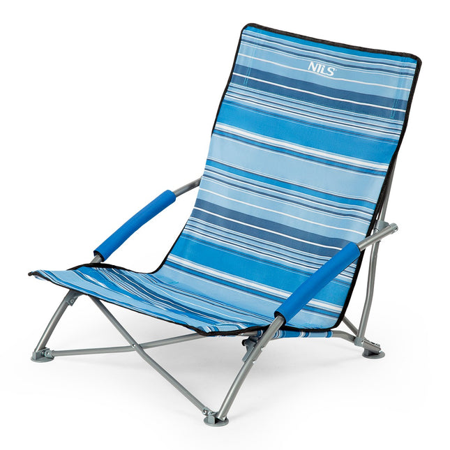 Strandstuhl, blau-weiß, faltbar, leicht