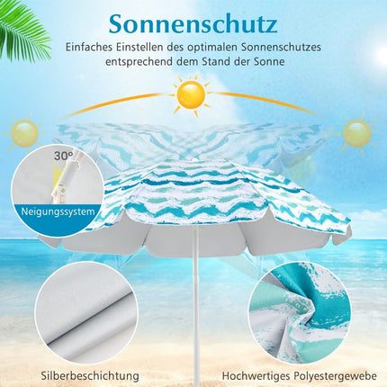 Strandstuhl-Set mit Schirm und Decke – Tragbar, Zusammenklappbar