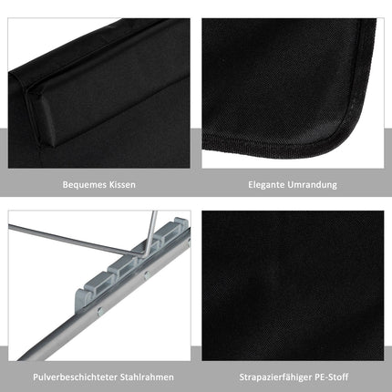 Lot De 2 Matelas De Plage Pliables, Chaise Longue De Plage Réglable En Hauteur Sur 5 Niveaux Avec Sac De Transport, Acier, Noir, 134 X 48 X 33-43 Cm