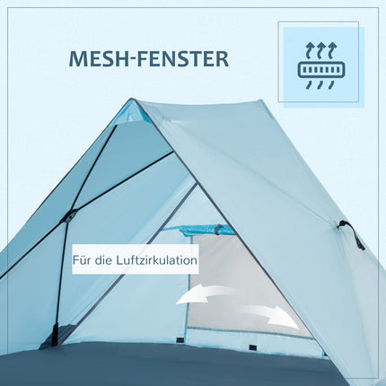 Strandzelt mit UV50+ Schutz, Mesh-Fenster, 2-3 Personen